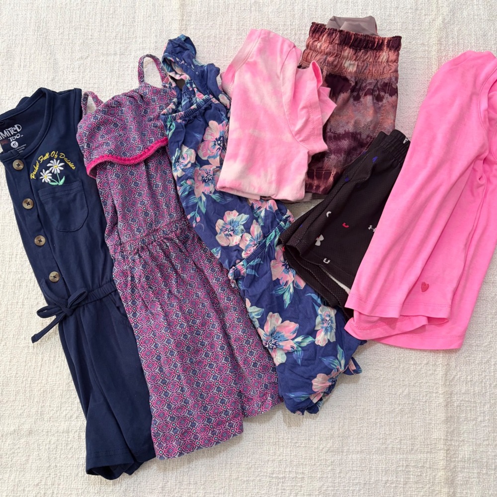 Girls Clothing Lot 4T 4 Romper Dresses Shorts Tops Limited Too Carters REI UA